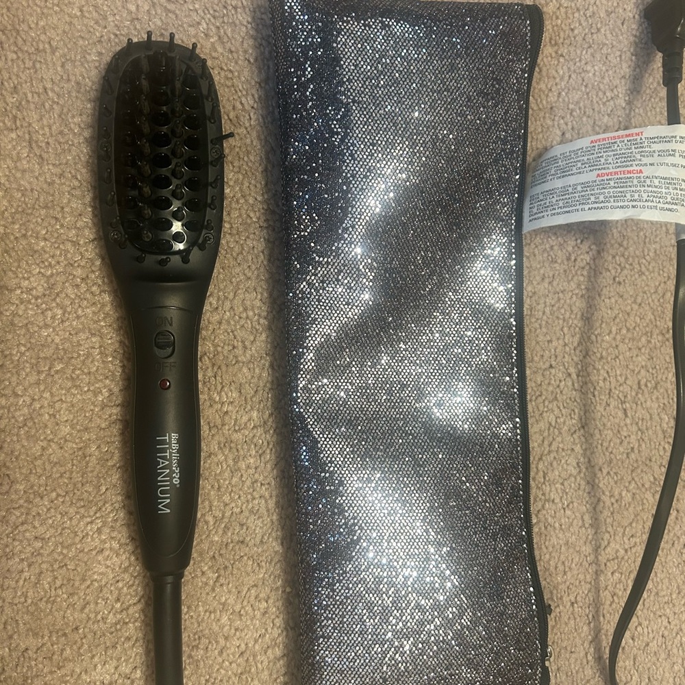Babyliss pro titanium mini hair brush straightener